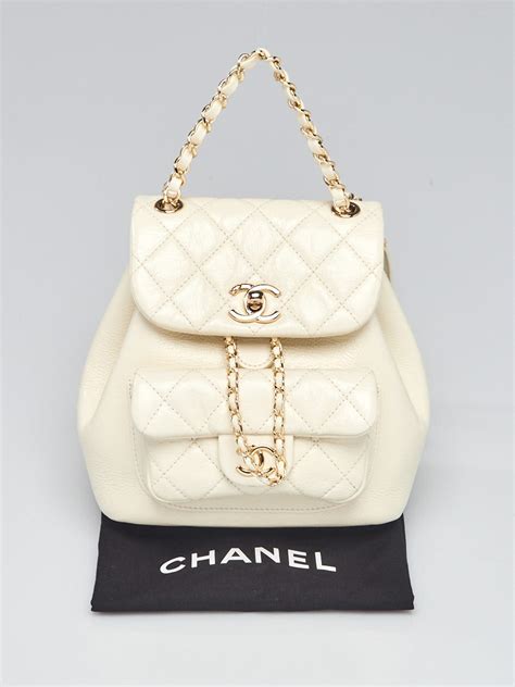 creme chanel backpack|authentic Chanel backpack.